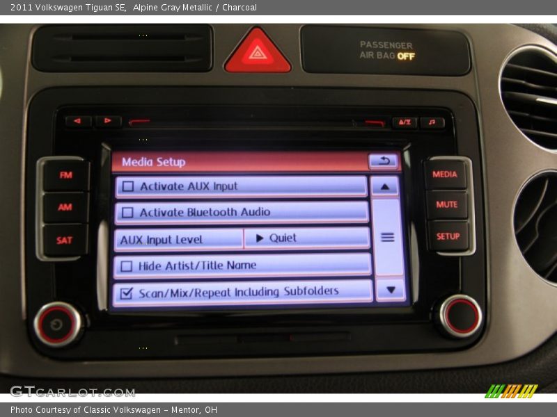 Alpine Gray Metallic / Charcoal 2011 Volkswagen Tiguan SE