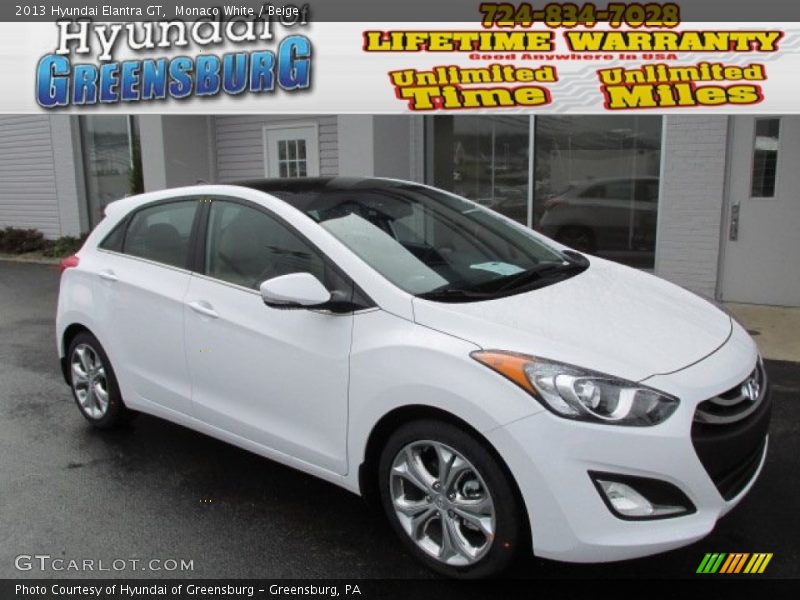 Monaco White / Beige 2013 Hyundai Elantra GT