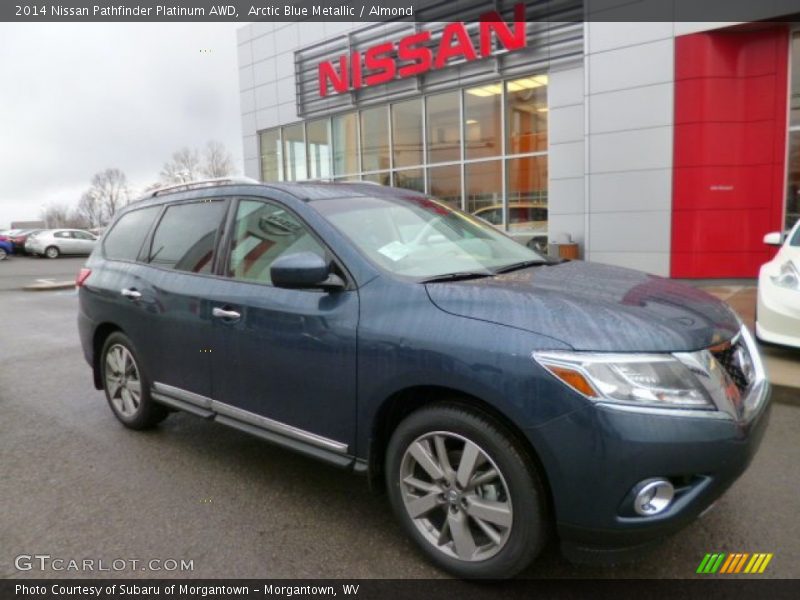 Arctic Blue Metallic / Almond 2014 Nissan Pathfinder Platinum AWD