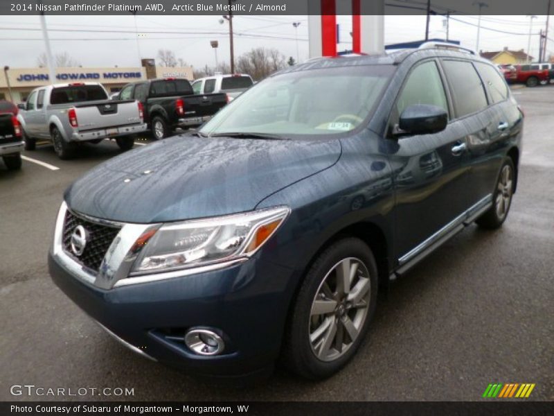 Arctic Blue Metallic / Almond 2014 Nissan Pathfinder Platinum AWD