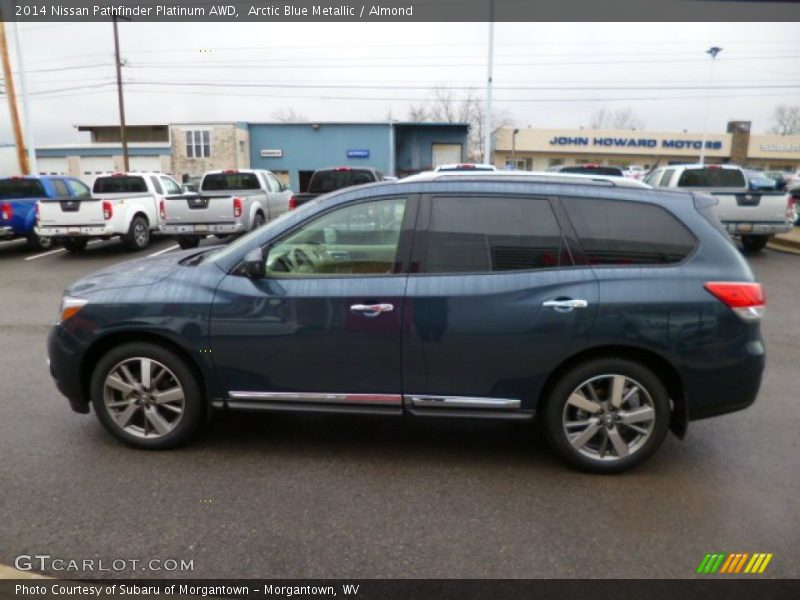 Arctic Blue Metallic / Almond 2014 Nissan Pathfinder Platinum AWD