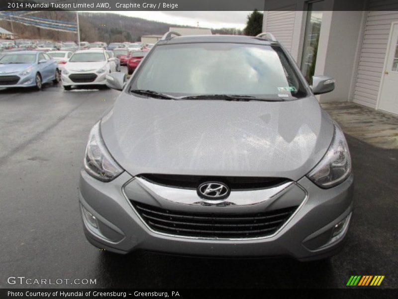 Graphite Gray / Beige 2014 Hyundai Tucson Limited AWD