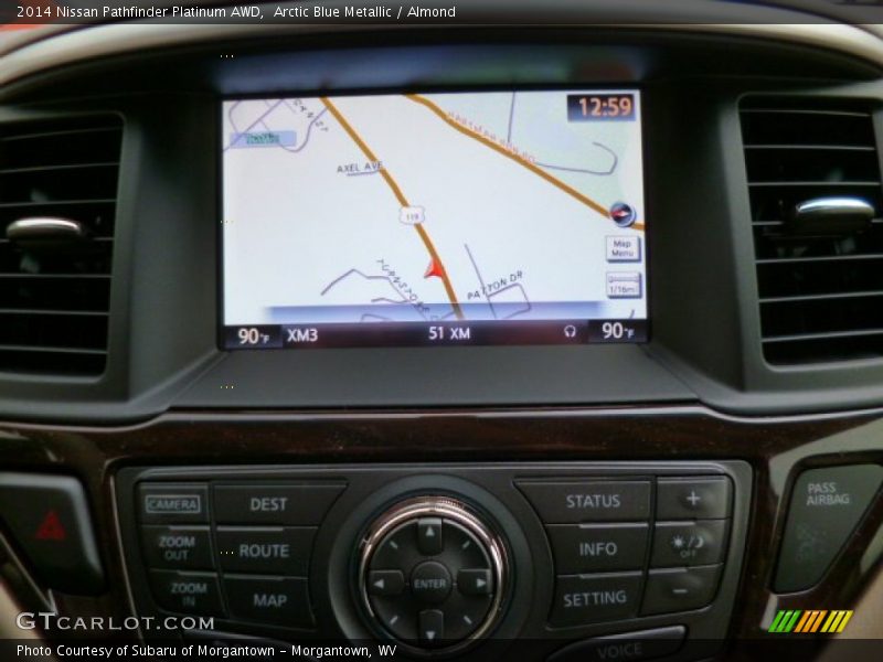 Arctic Blue Metallic / Almond 2014 Nissan Pathfinder Platinum AWD