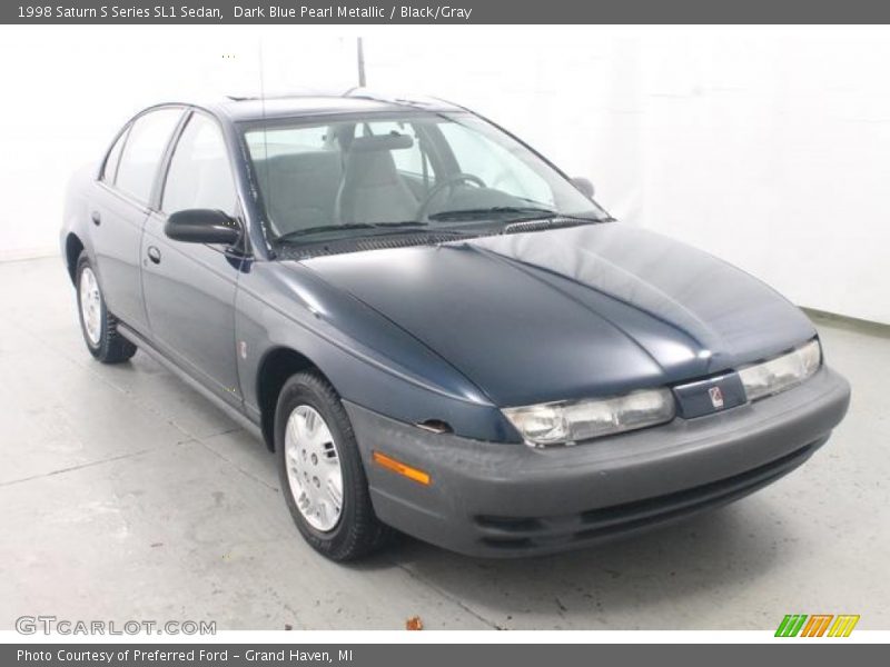 Dark Blue Pearl Metallic / Black/Gray 1998 Saturn S Series SL1 Sedan