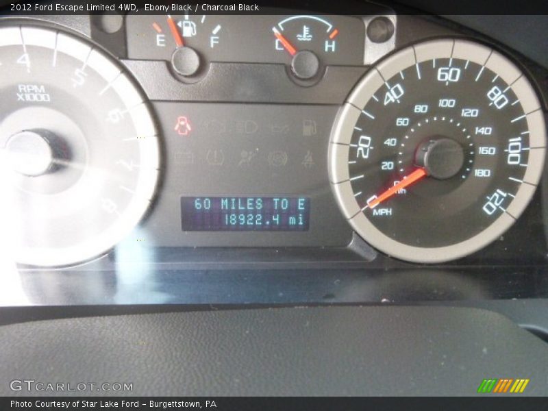 Ebony Black / Charcoal Black 2012 Ford Escape Limited 4WD