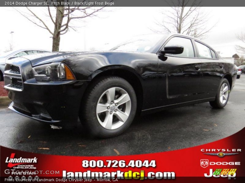 Pitch Black / Black/Light Frost Beige 2014 Dodge Charger SE