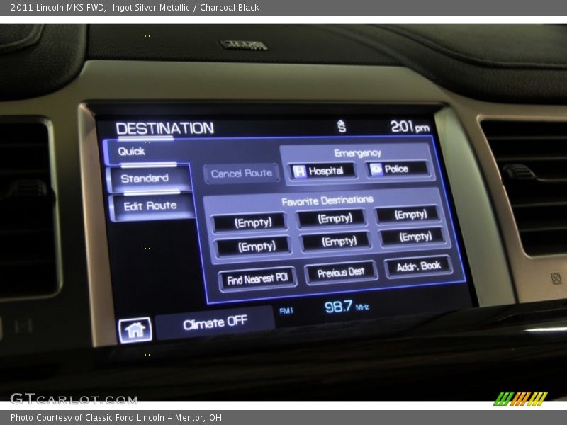 Ingot Silver Metallic / Charcoal Black 2011 Lincoln MKS FWD