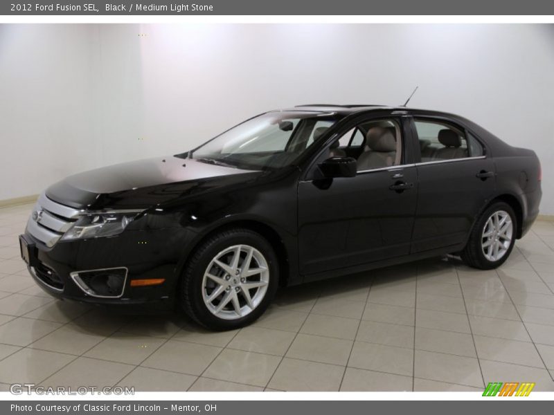 Black / Medium Light Stone 2012 Ford Fusion SEL
