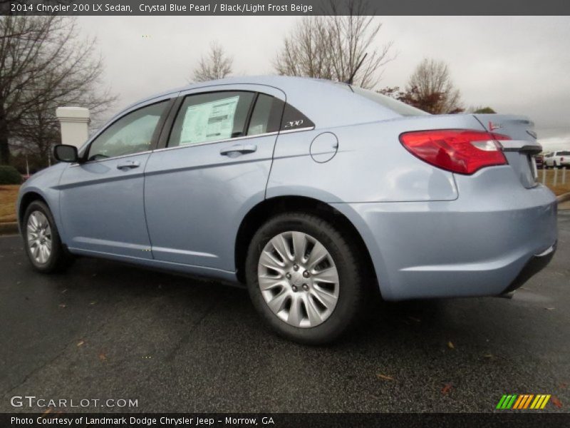 Crystal Blue Pearl / Black/Light Frost Beige 2014 Chrysler 200 LX Sedan