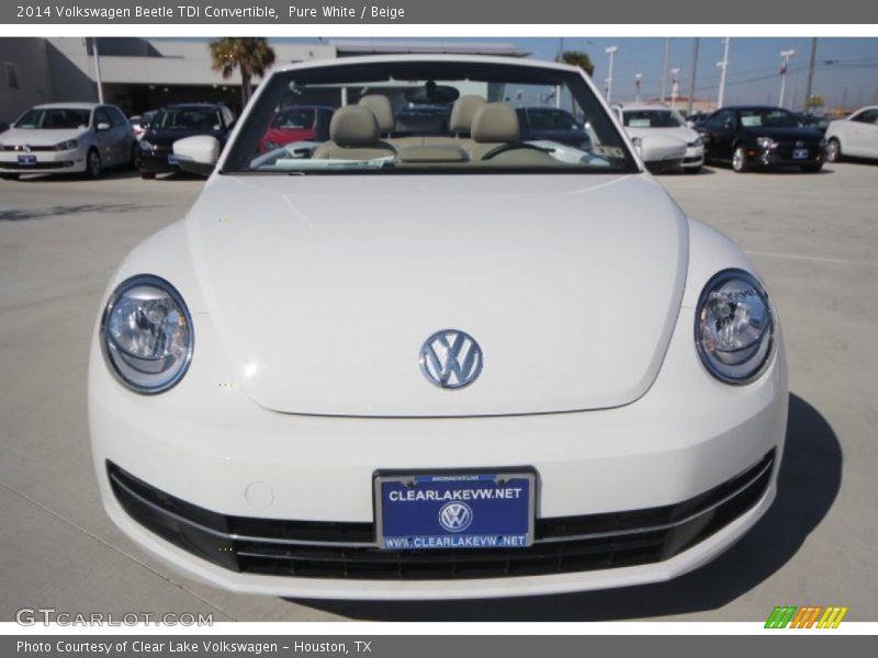 Pure White / Beige 2014 Volkswagen Beetle TDI Convertible