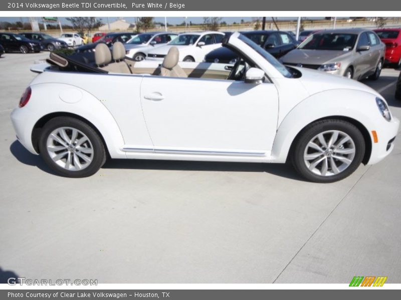 Pure White / Beige 2014 Volkswagen Beetle TDI Convertible