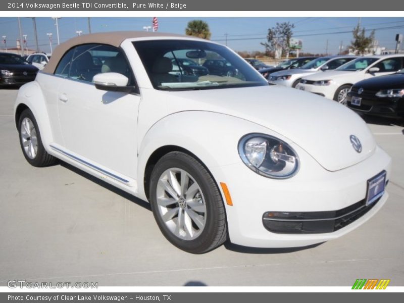 Pure White / Beige 2014 Volkswagen Beetle TDI Convertible