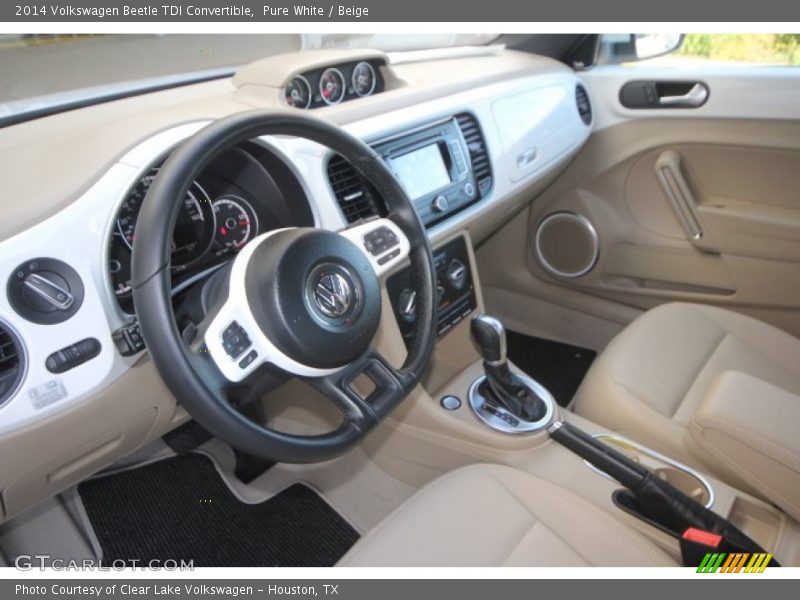 Pure White / Beige 2014 Volkswagen Beetle TDI Convertible