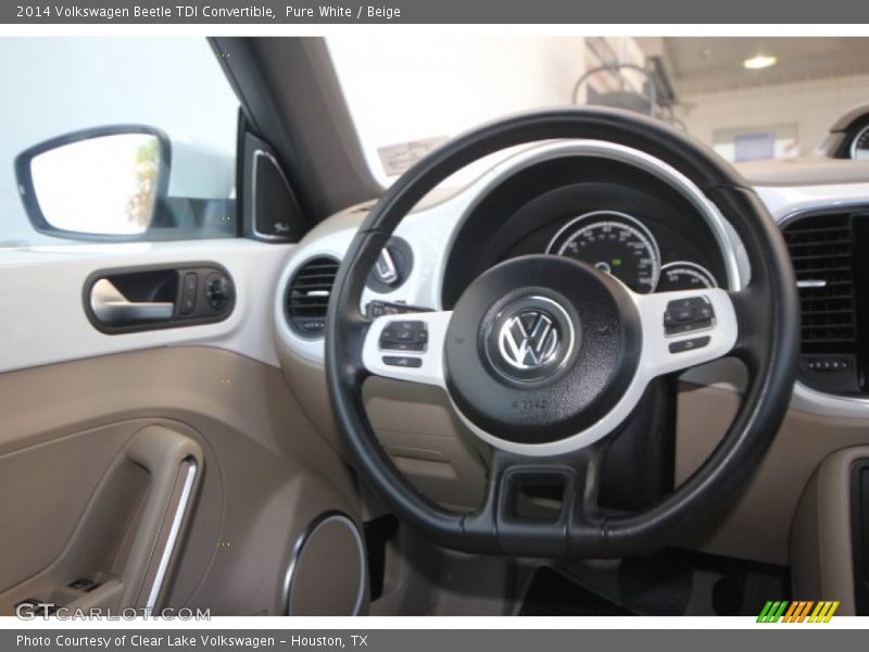 Pure White / Beige 2014 Volkswagen Beetle TDI Convertible