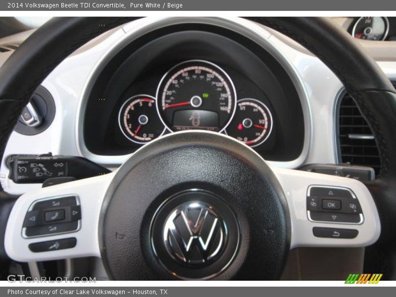 Pure White / Beige 2014 Volkswagen Beetle TDI Convertible