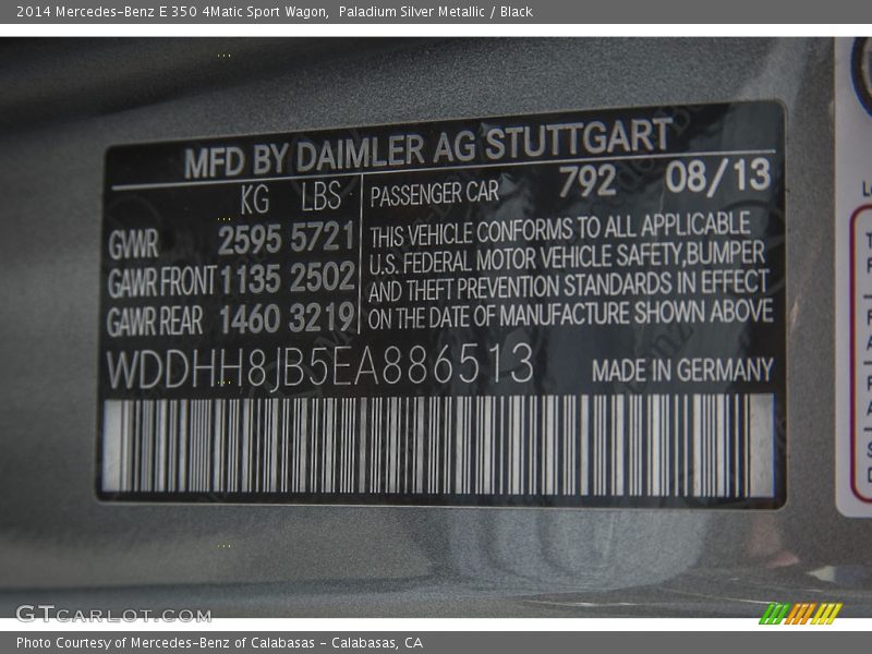 Paladium Silver Metallic / Black 2014 Mercedes-Benz E 350 4Matic Sport Wagon