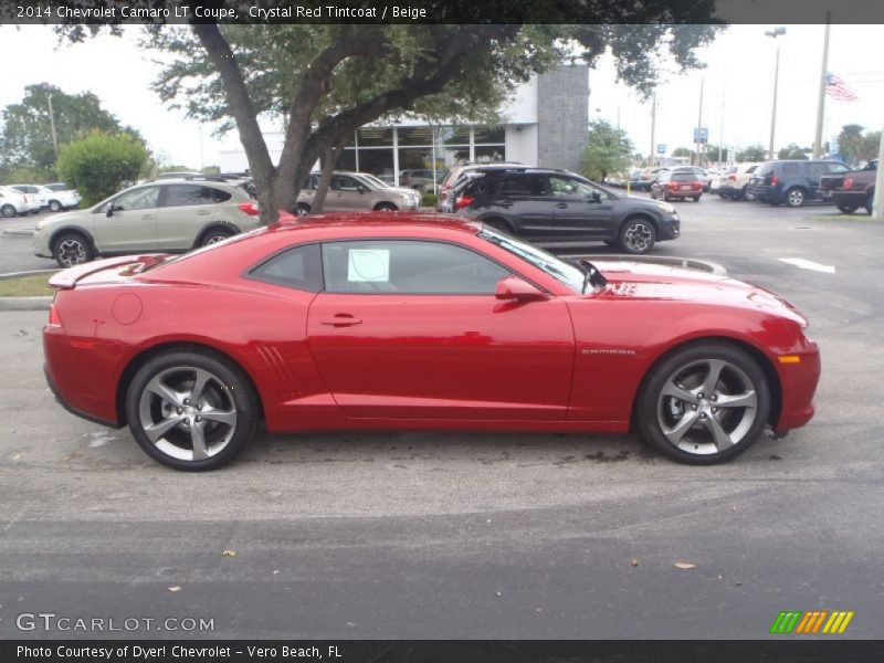 Crystal Red Tintcoat / Beige 2014 Chevrolet Camaro LT Coupe