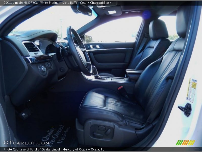 White Platinum Metallic Tri-Coat / Charcoal Black 2011 Lincoln MKS FWD