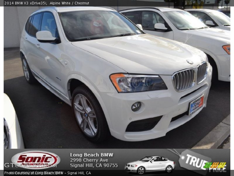 Alpine White / Chestnut 2014 BMW X3 xDrive35i