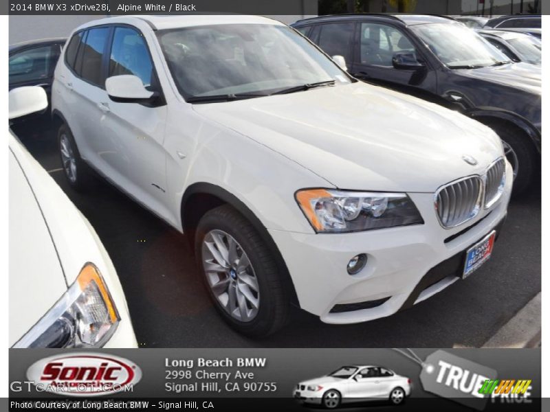 Alpine White / Black 2014 BMW X3 xDrive28i