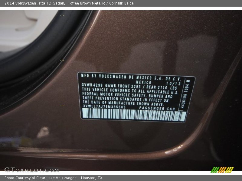 Toffee Brown Metallic / Cornsilk Beige 2014 Volkswagen Jetta TDI Sedan
