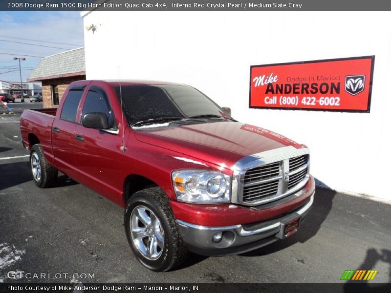Inferno Red Crystal Pearl / Medium Slate Gray 2008 Dodge Ram 1500 Big Horn Edition Quad Cab 4x4