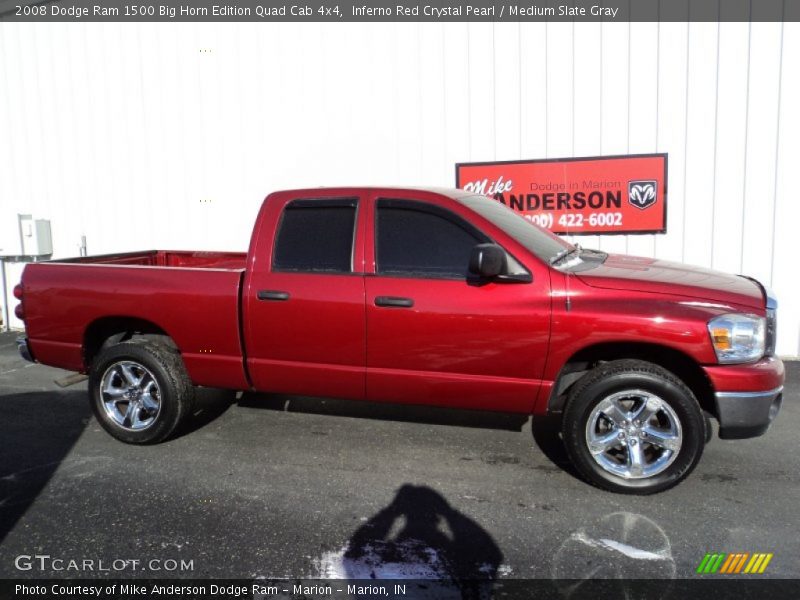 Inferno Red Crystal Pearl / Medium Slate Gray 2008 Dodge Ram 1500 Big Horn Edition Quad Cab 4x4
