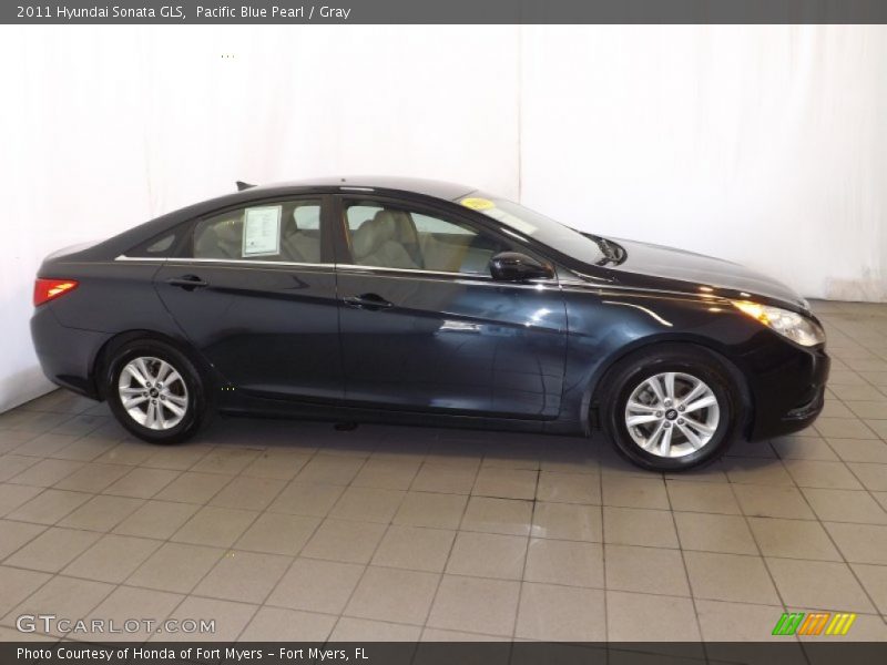 Pacific Blue Pearl / Gray 2011 Hyundai Sonata GLS