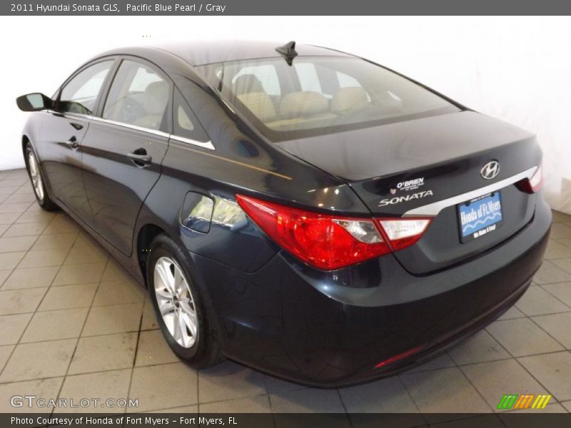 Pacific Blue Pearl / Gray 2011 Hyundai Sonata GLS