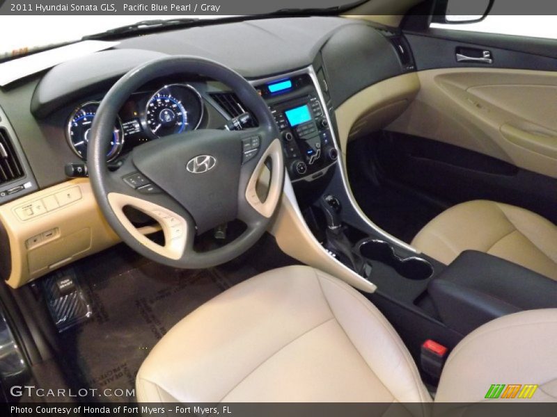 Pacific Blue Pearl / Gray 2011 Hyundai Sonata GLS
