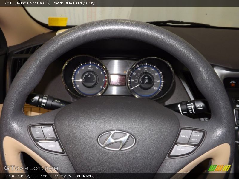 Pacific Blue Pearl / Gray 2011 Hyundai Sonata GLS