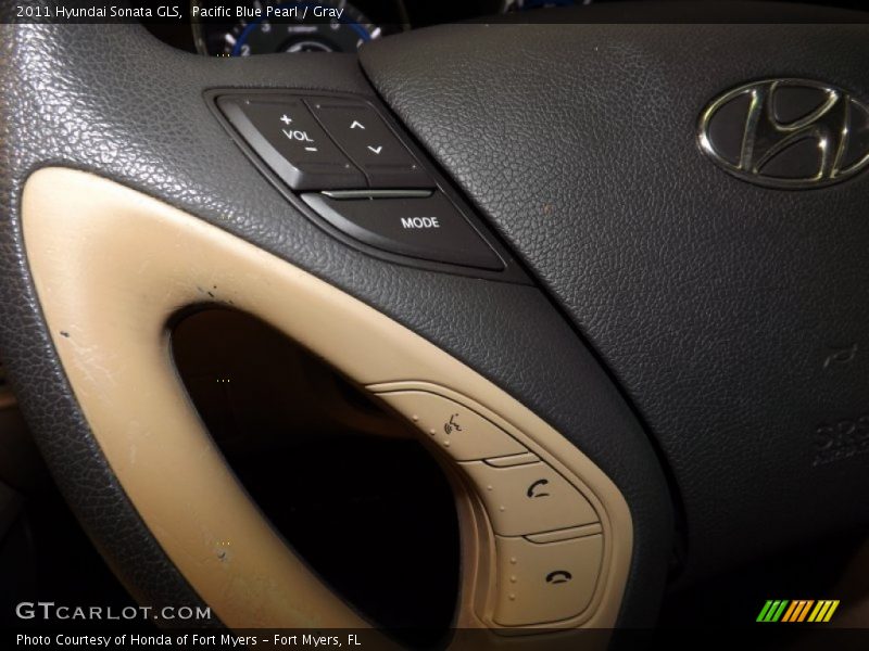 Pacific Blue Pearl / Gray 2011 Hyundai Sonata GLS