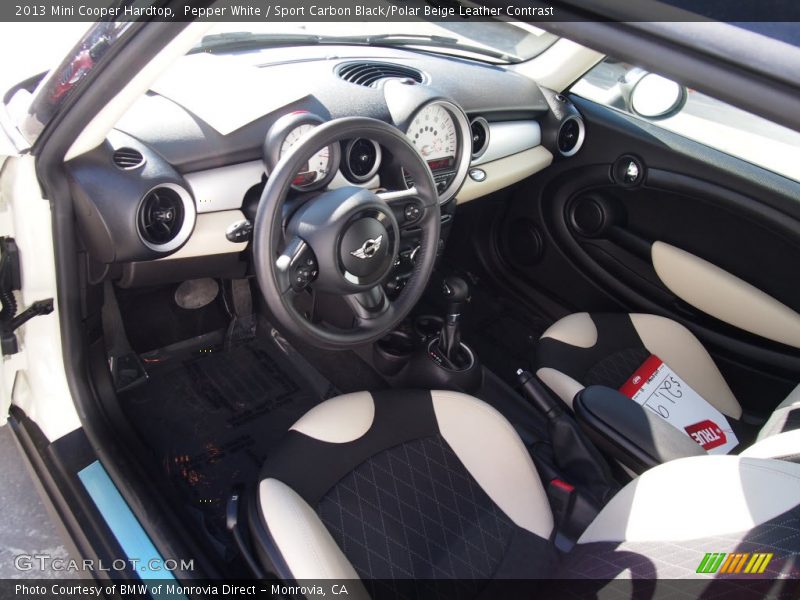 Pepper White / Sport Carbon Black/Polar Beige Leather Contrast 2013 Mini Cooper Hardtop