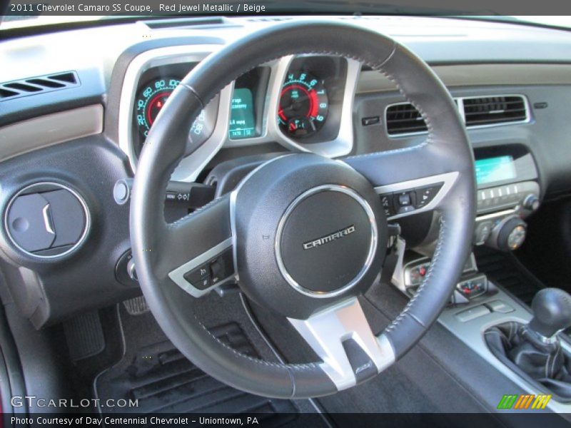 Red Jewel Metallic / Beige 2011 Chevrolet Camaro SS Coupe