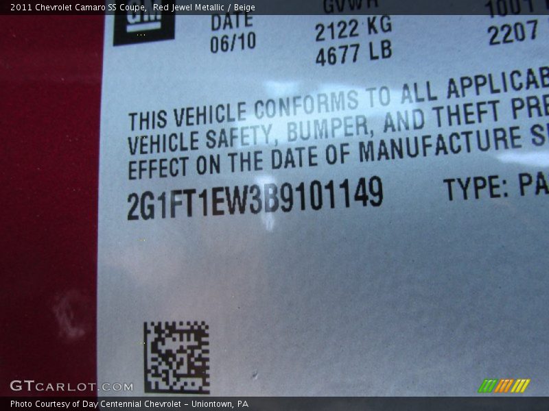 Red Jewel Metallic / Beige 2011 Chevrolet Camaro SS Coupe