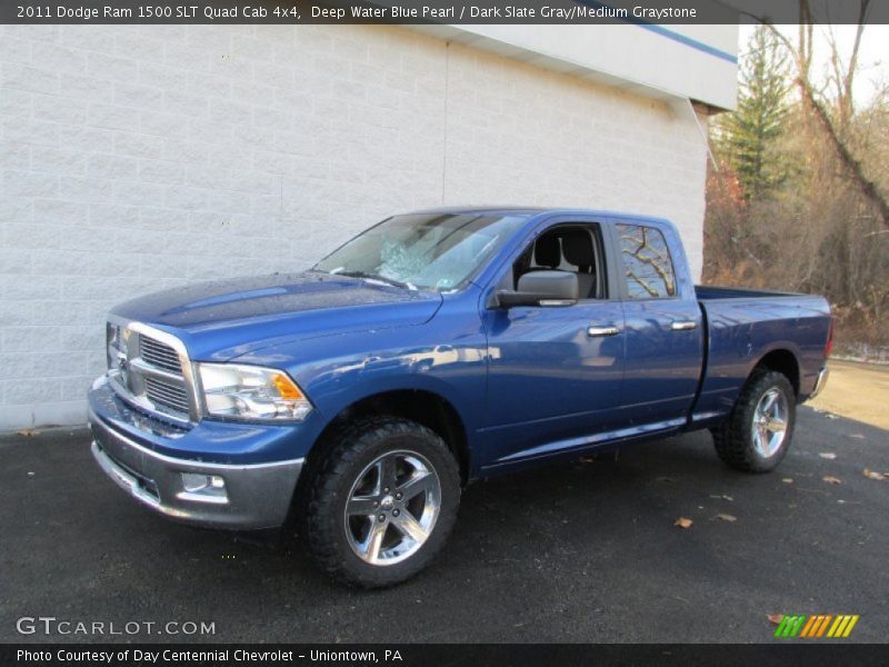 Deep Water Blue Pearl / Dark Slate Gray/Medium Graystone 2011 Dodge Ram 1500 SLT Quad Cab 4x4
