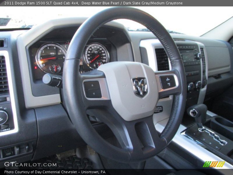 Deep Water Blue Pearl / Dark Slate Gray/Medium Graystone 2011 Dodge Ram 1500 SLT Quad Cab 4x4