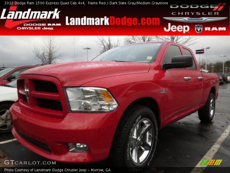 Flame Red / Dark Slate Gray/Medium Graystone 2012 Dodge Ram 1500 Express Quad Cab 4x4