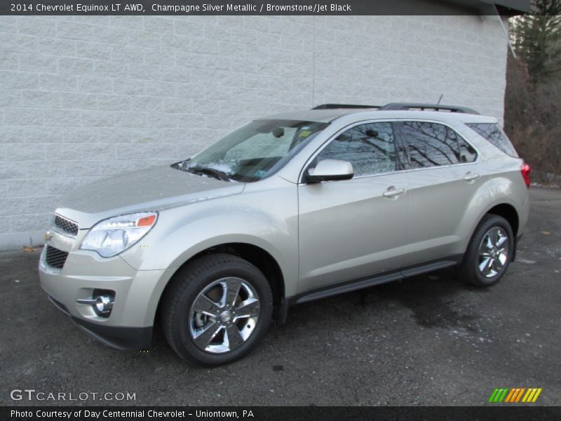 Champagne Silver Metallic / Brownstone/Jet Black 2014 Chevrolet Equinox LT AWD