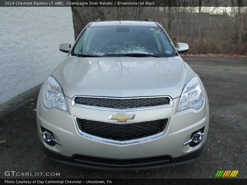 Champagne Silver Metallic / Brownstone/Jet Black 2014 Chevrolet Equinox LT AWD