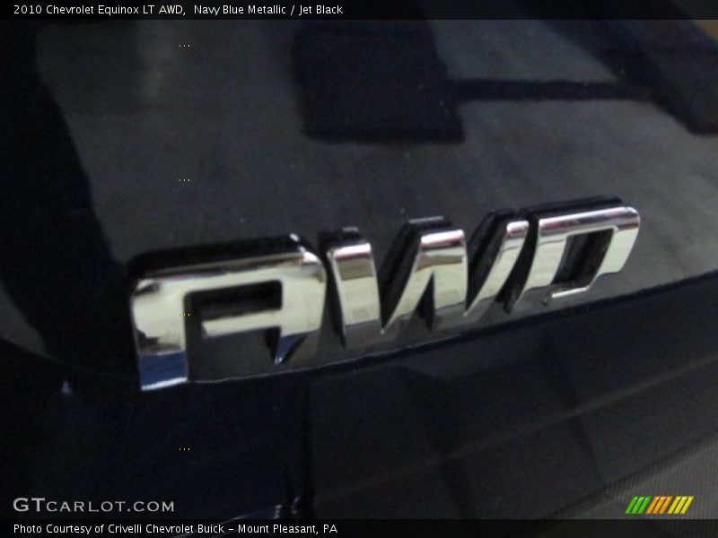 Navy Blue Metallic / Jet Black 2010 Chevrolet Equinox LT AWD