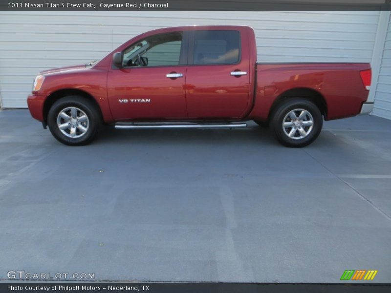 Cayenne Red / Charcoal 2013 Nissan Titan S Crew Cab