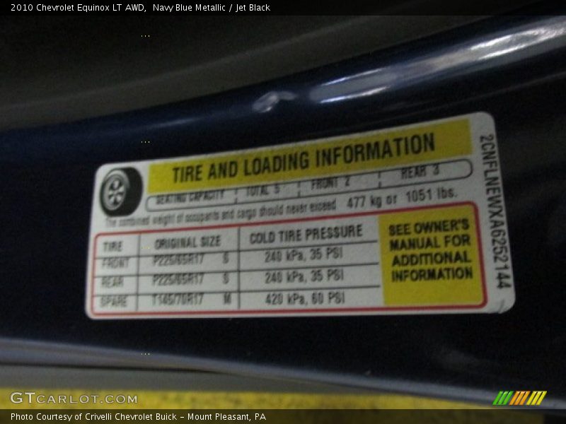 Navy Blue Metallic / Jet Black 2010 Chevrolet Equinox LT AWD