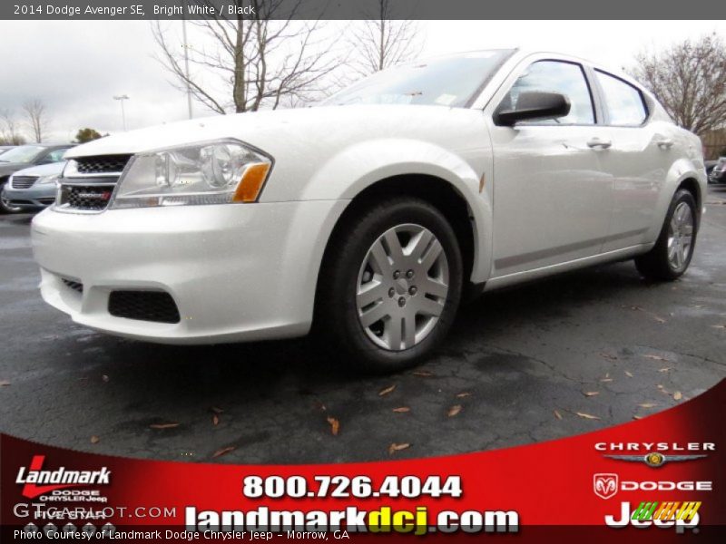 Bright White / Black 2014 Dodge Avenger SE