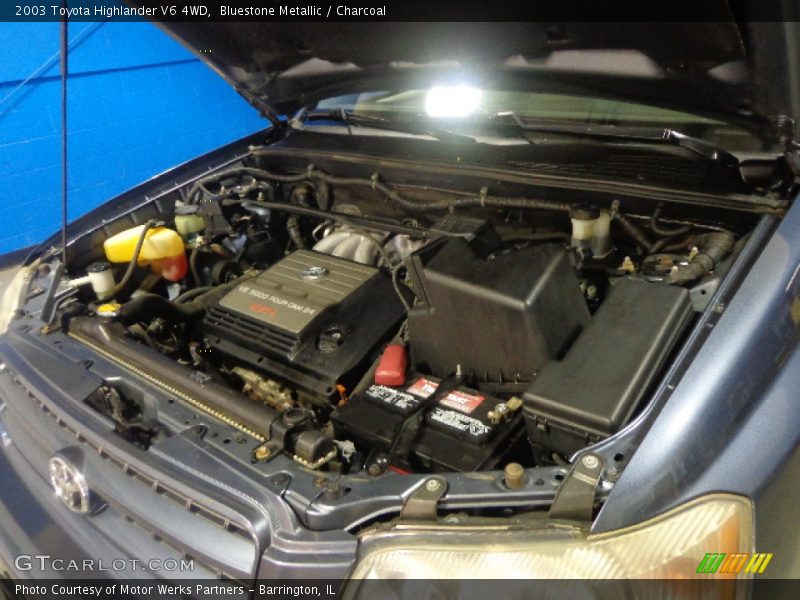 Bluestone Metallic / Charcoal 2003 Toyota Highlander V6 4WD