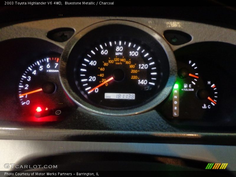 Bluestone Metallic / Charcoal 2003 Toyota Highlander V6 4WD