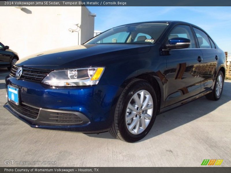 Tempest Blue Metallic / Cornsilk Beige 2014 Volkswagen Jetta SE Sedan