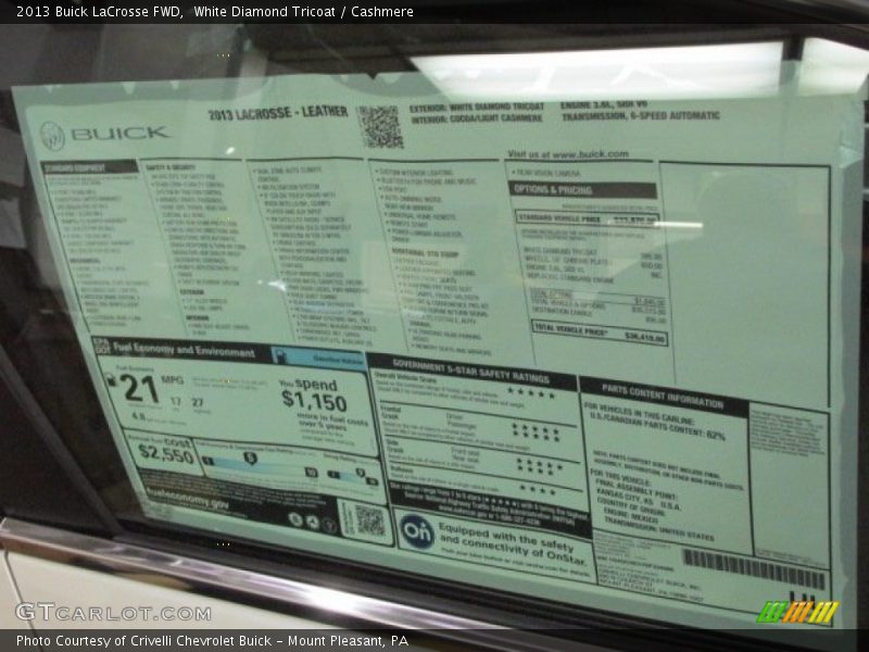White Diamond Tricoat / Cashmere 2013 Buick LaCrosse FWD