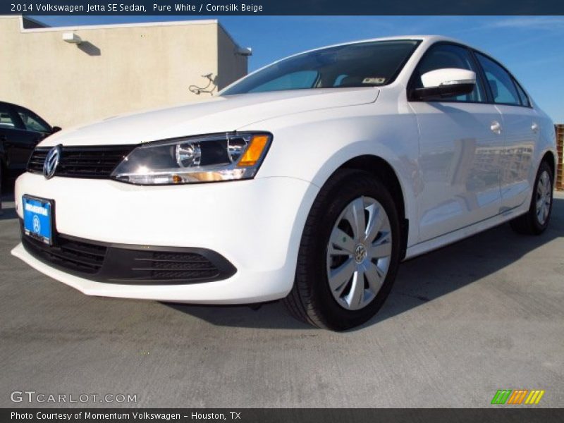 Pure White / Cornsilk Beige 2014 Volkswagen Jetta SE Sedan