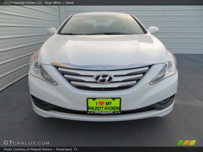 Pearl White / Camel 2014 Hyundai Sonata GLS